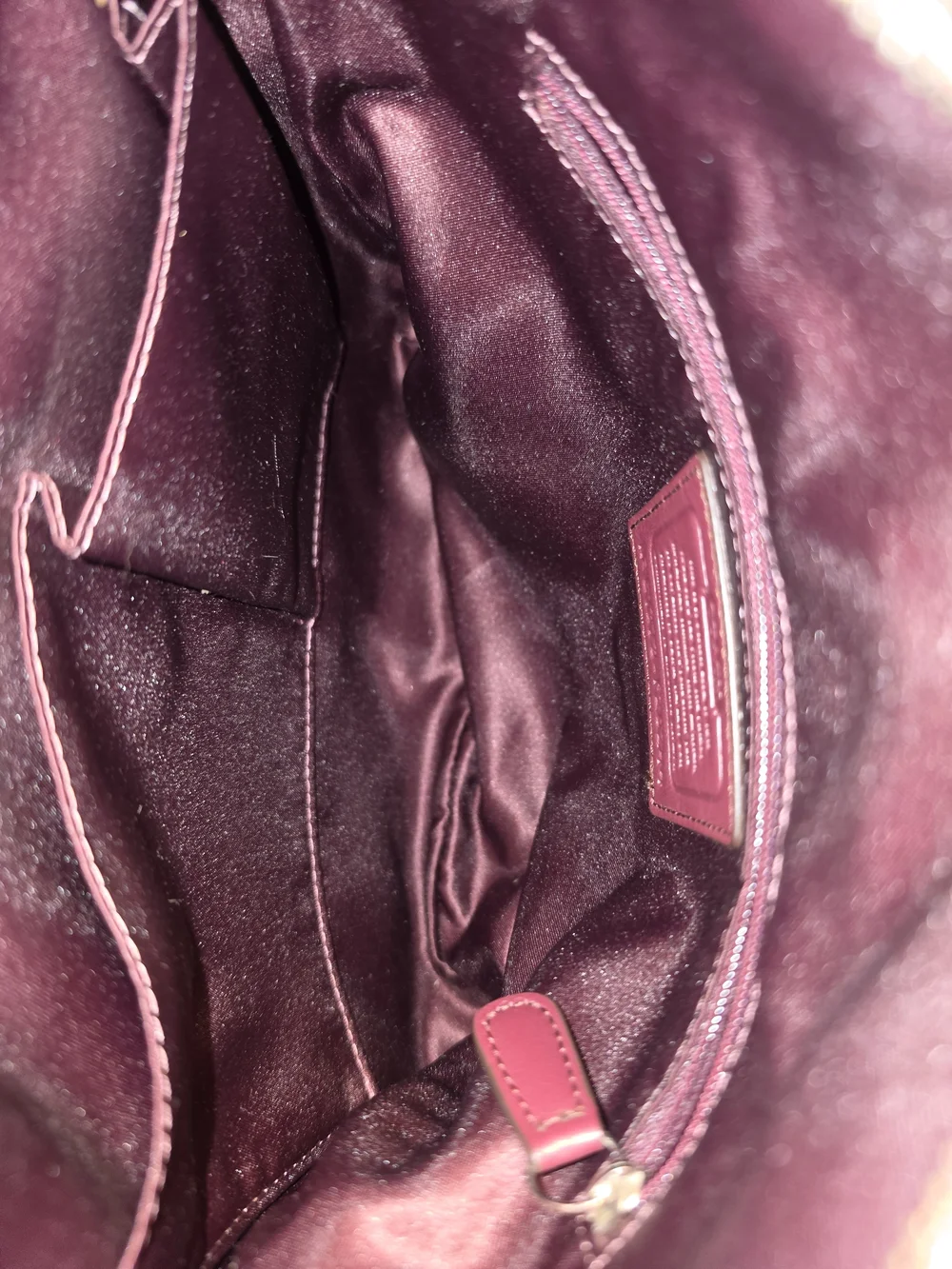 Coach Campbell Burgundy Signature Metallic Lurex Hobo Bag